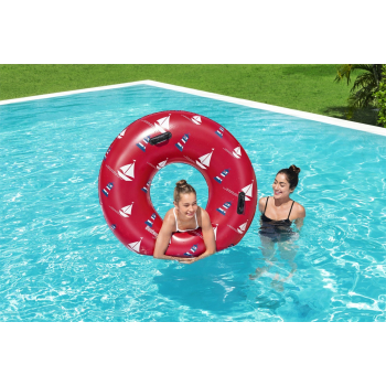 Kółko do pływania Statki czerwone BESTWAY 119cm Winyl + 2 uchwyty